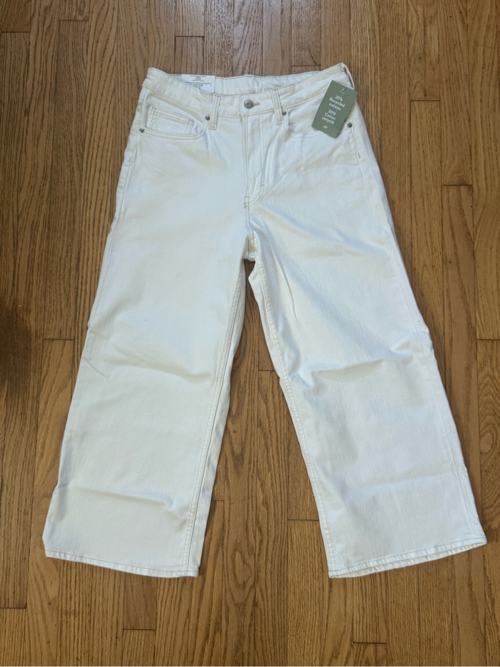 NWT H&M Wide-Leg White Jeans